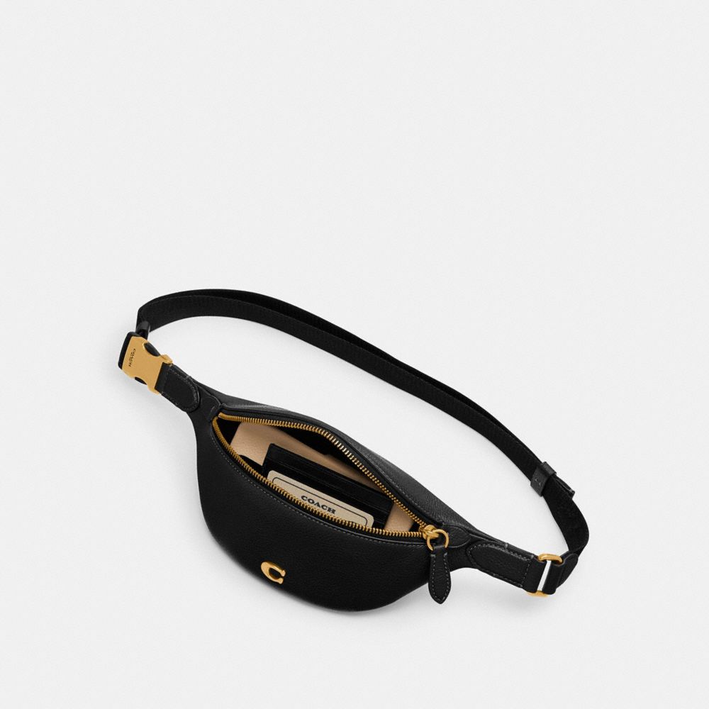 Coach Essential Belt Brass Heuptas Dames Zwart | NL_CH62243