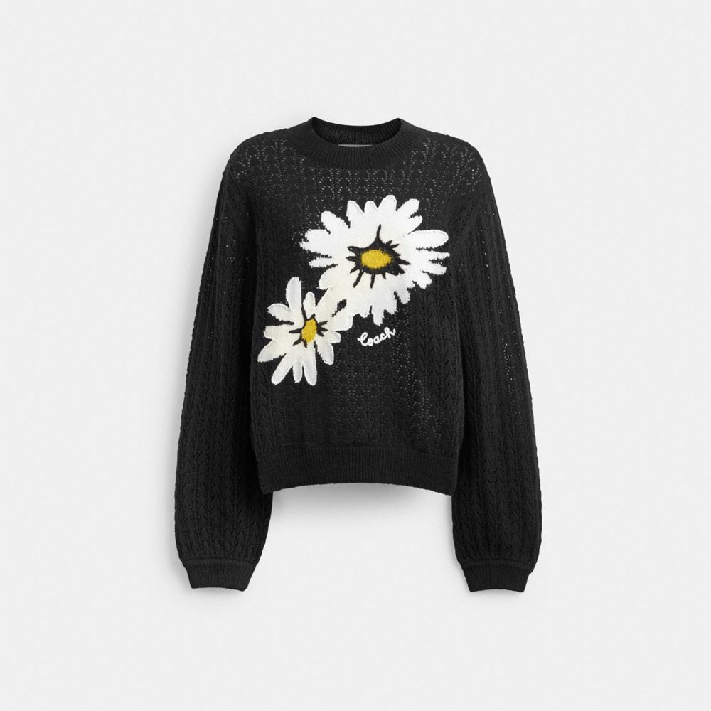 Coach Floral Crewneck Truien Dames Zwart | NL_CH65304