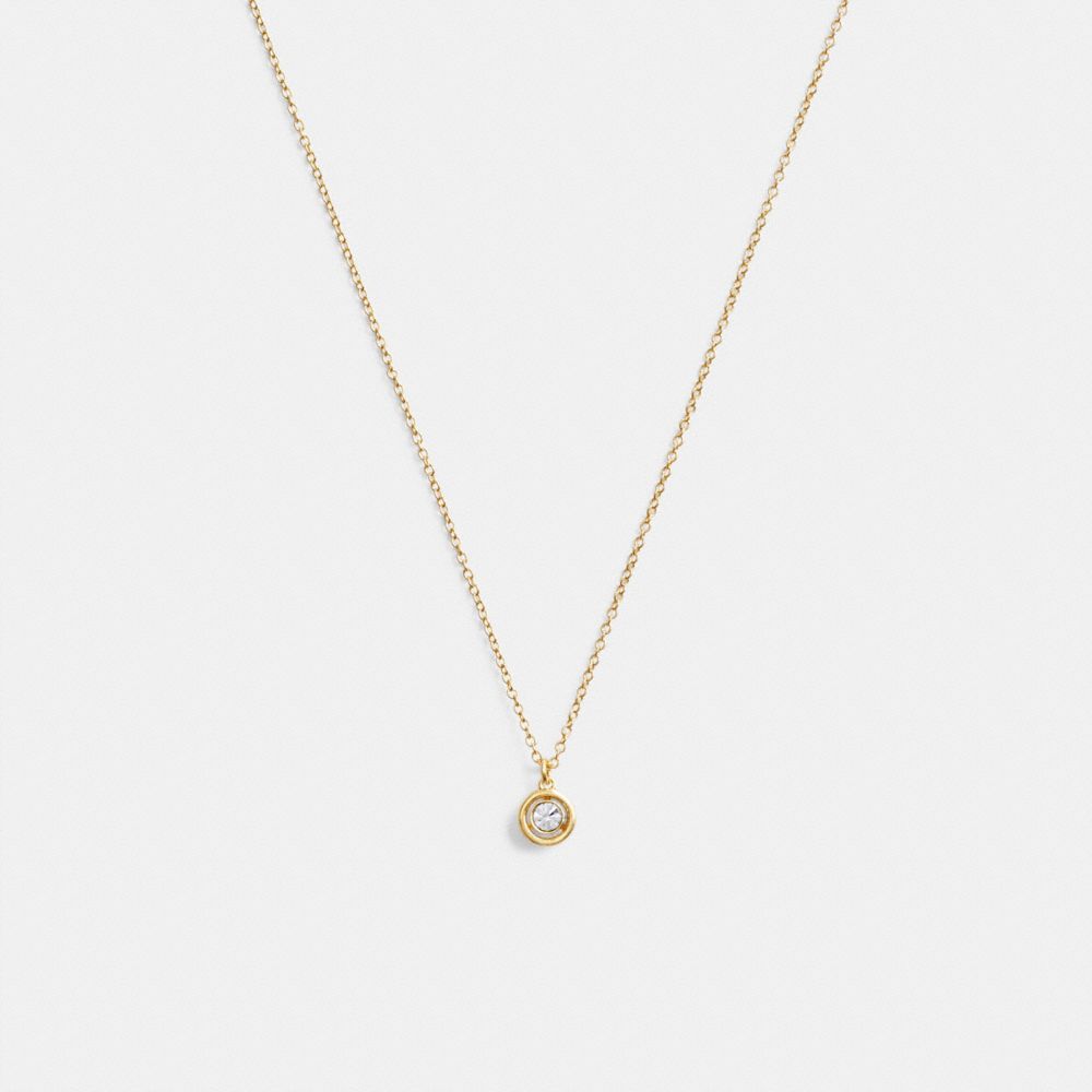 Coach Halo Round Pendant Ketting Dames Goud | NL_CH11185