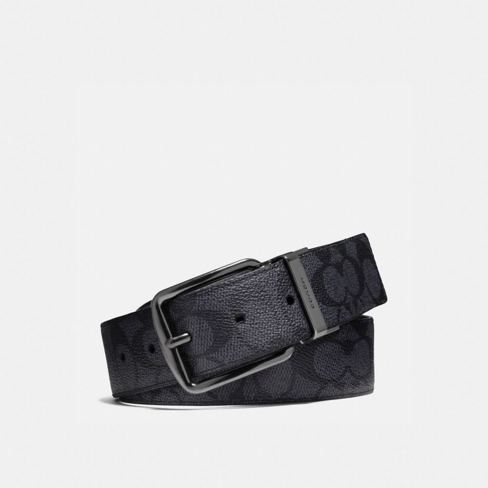 Coach Harness Buckle Cut To Size Reversible Belt 38 Mm Riemen Heren Grijs Zwart | NL_CH16648