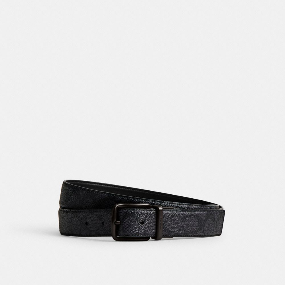 Coach Harness Buckle Cut To Size Reversible Belt 38 Mm Riemen Heren Grijs Zwart | NL_CH94957