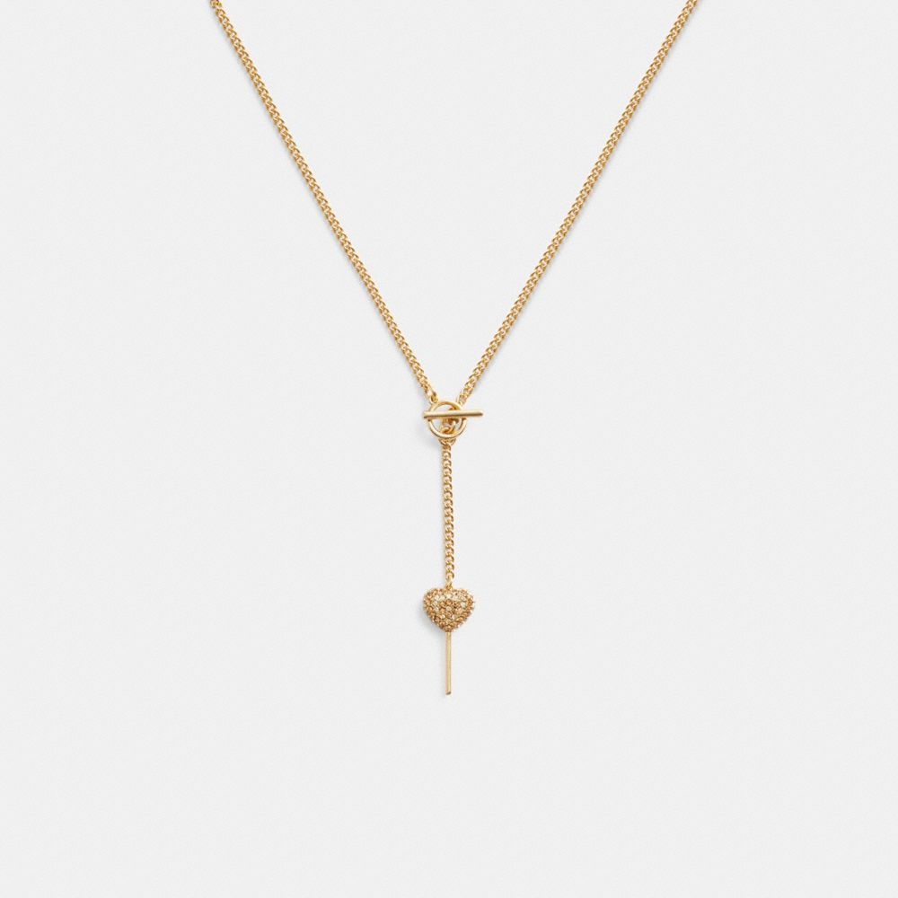 Coach Heart Lollipop Lariat Ketting Dames Goud | NL_CH78845