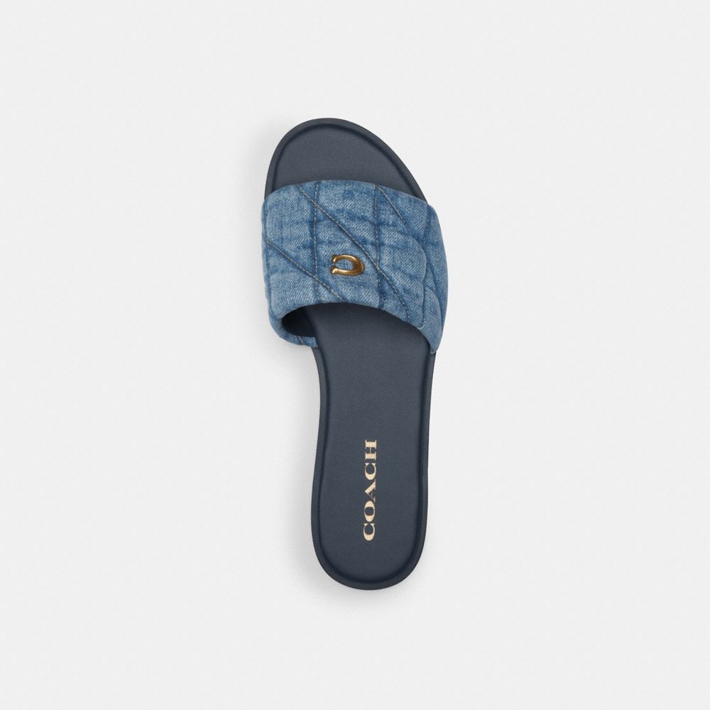 Coach Holly With Quilting Indigo Denim Sandalen Dames Indigo Blauw | NL_CH45066