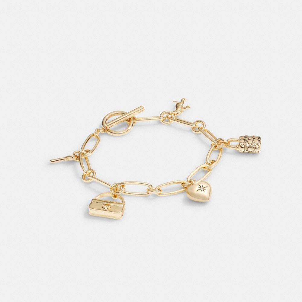 Coach Iconic Charm Chain Armbanden Dames Goud | NL_CH76204