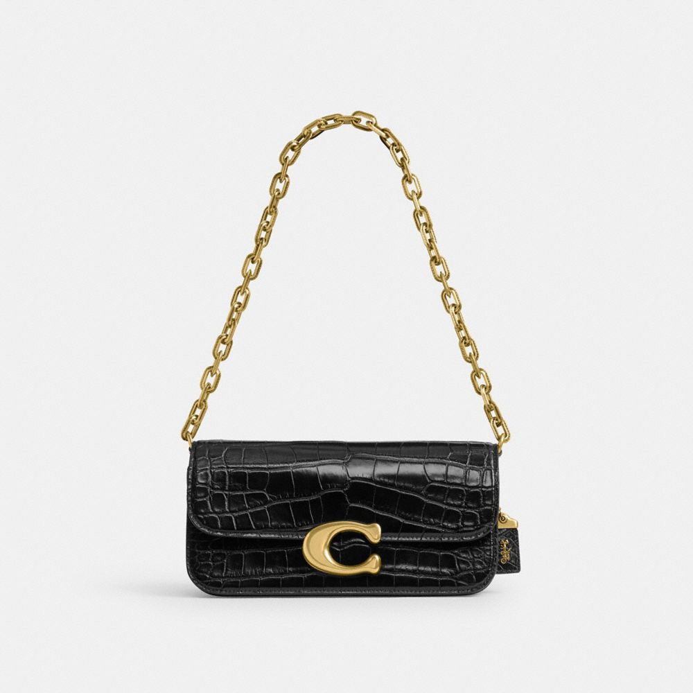 Coach Idol 23 In Alligator Brass Schoudertassen Dames Zwart | NL_CH59837