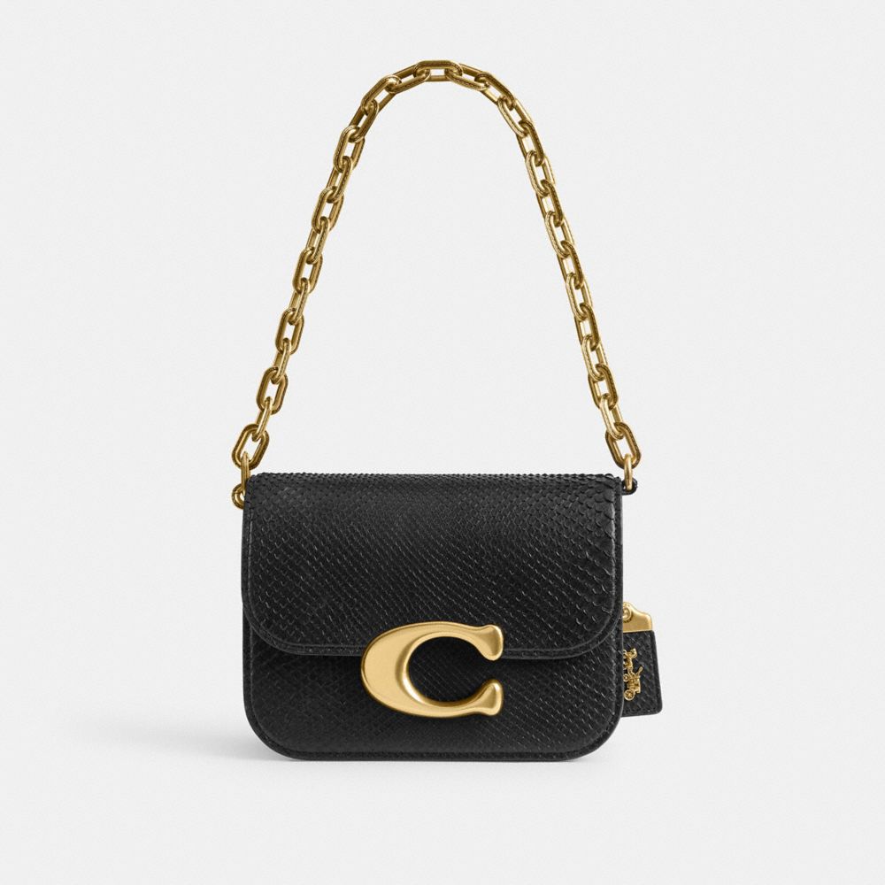 Coach Idol In Python Brass Schoudertassen Dames Zwart | NL_CH70901