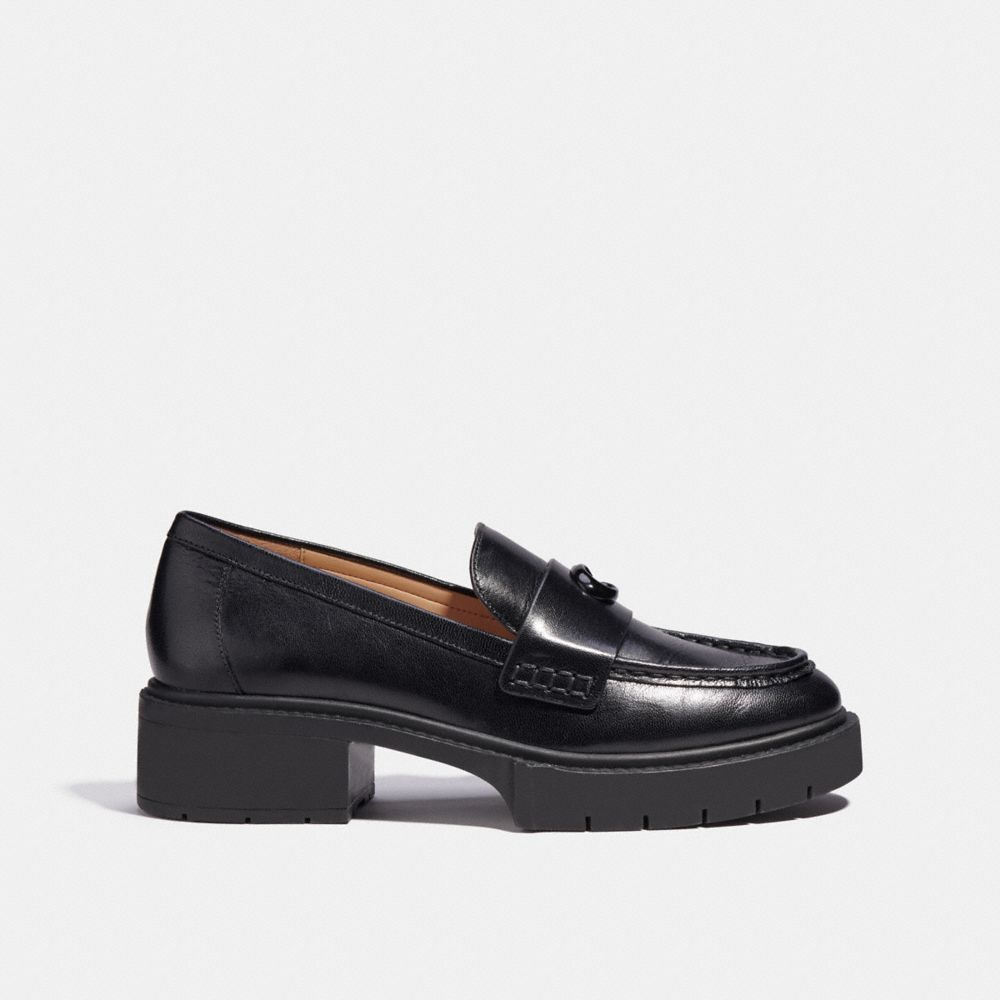 Coach Leah Leather Loafers Dames Zwart | NL_CH49823