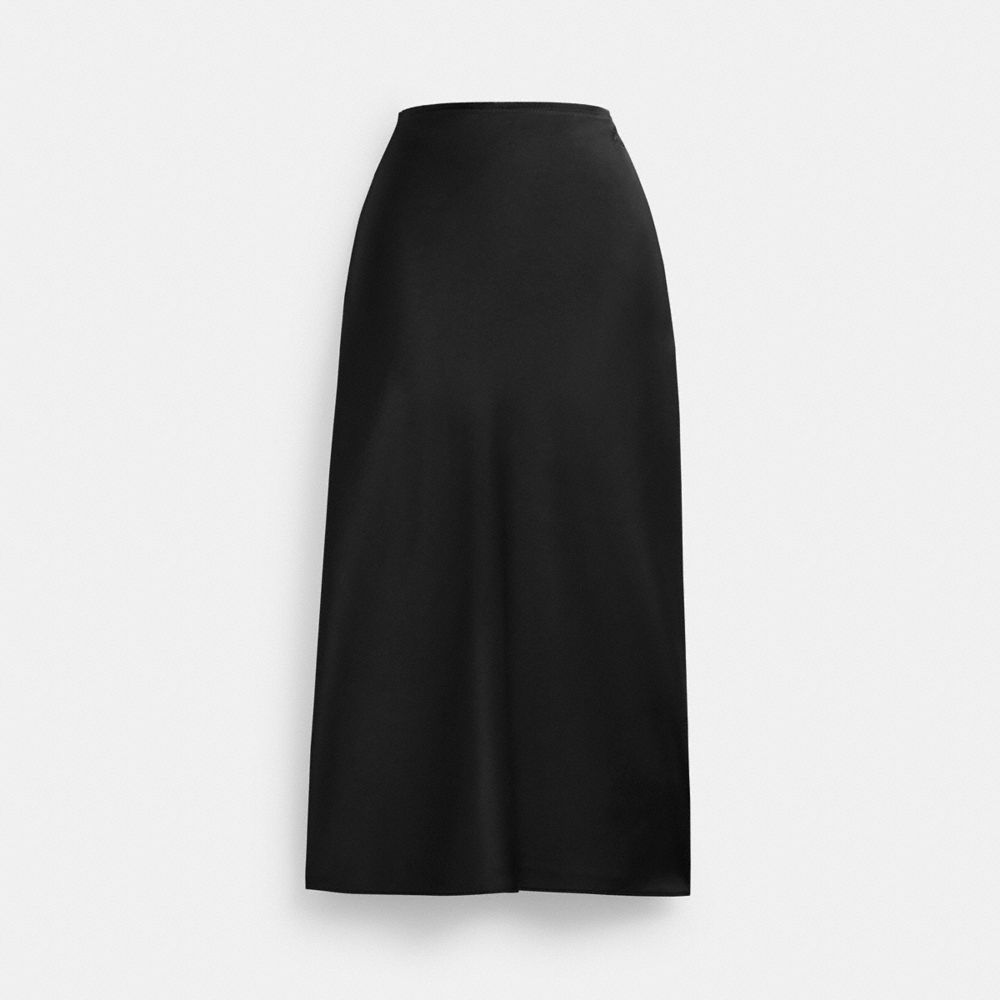 Coach Long Satin Midi Rok Dames Zwart | NL_CH28239