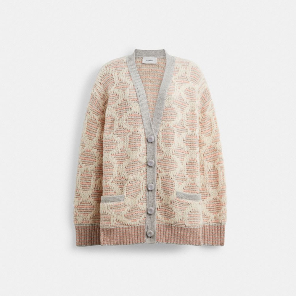 Coach Long Signature Cardigan Dames Lichtroze | NL_CH53891