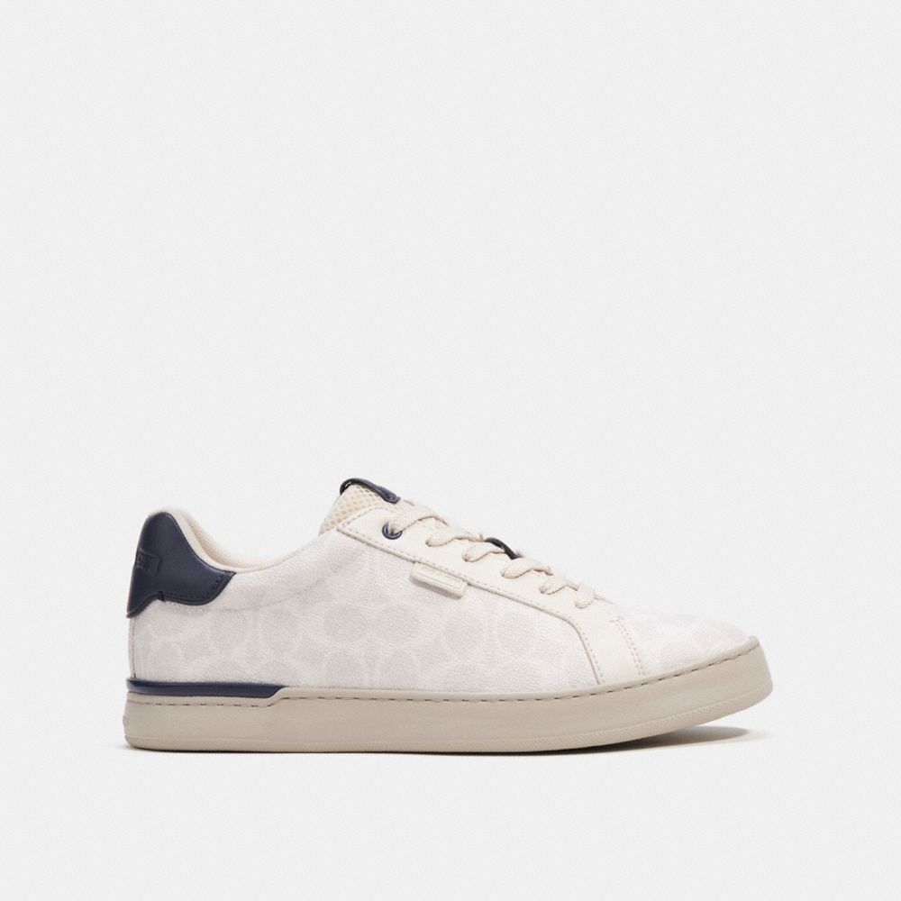 Coach Lowline Low Top In Signature Canvas Chalk Cobalt Sneakers Heren Wit | NL_CH87792