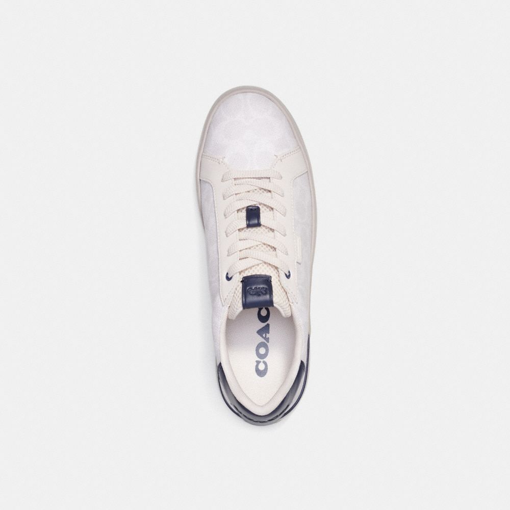 Coach Lowline Low Top In Signature Canvas Chalk Cobalt Sneakers Heren Wit | NL_CH87792