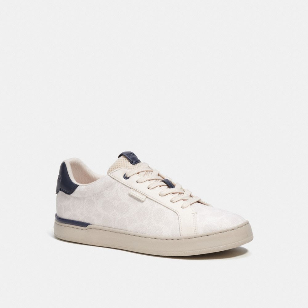 Coach Lowline Low Top In Signature Canvas Chalk Cobalt Sneakers Heren Wit | NL_CH87792