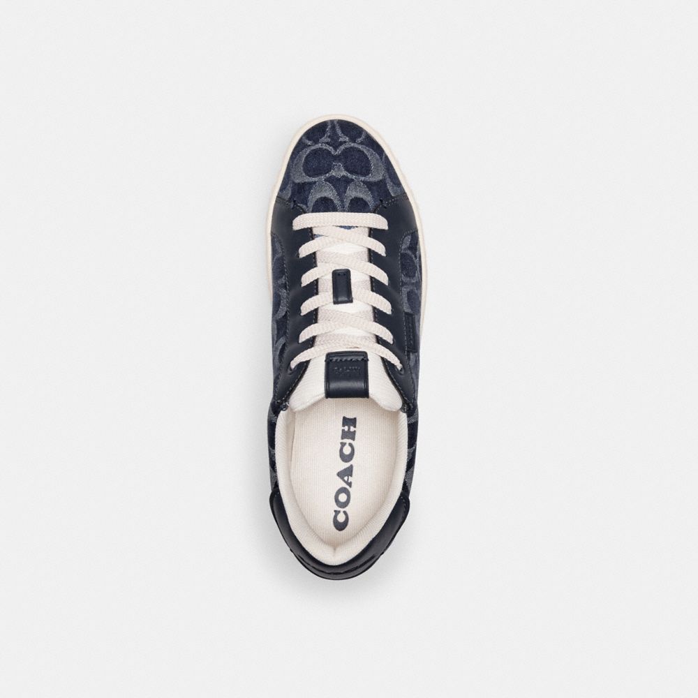 Coach Lowline Low Top In Signature Denim Denim Sneakers Dames Blauw | NL_CH19731