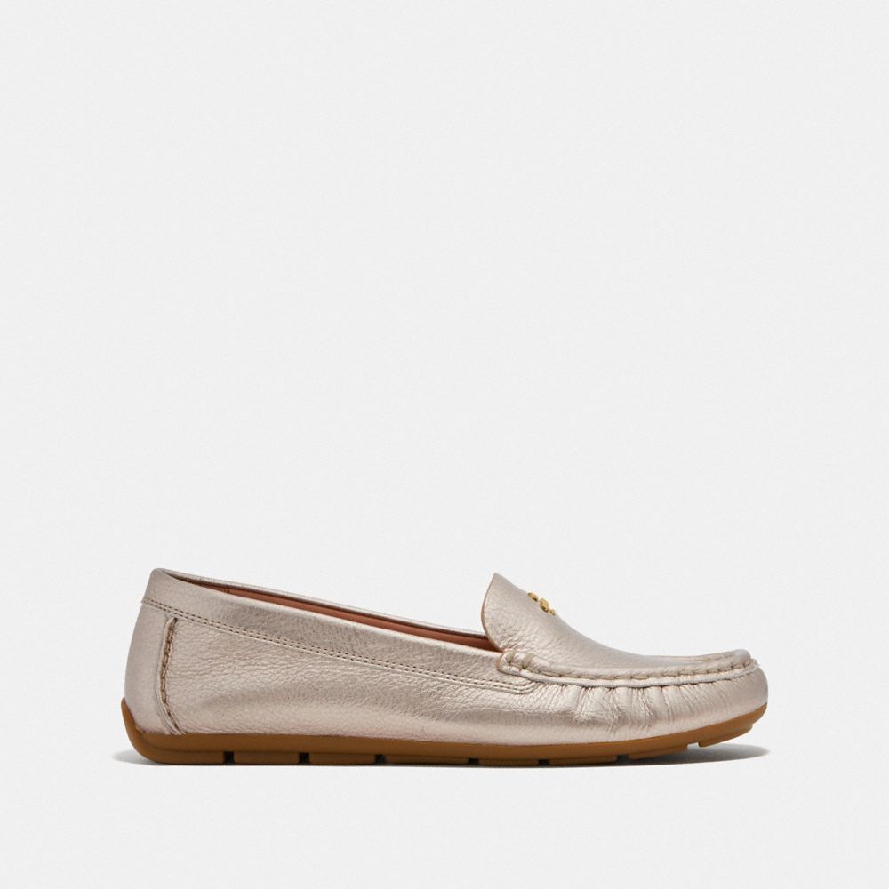 Coach Marley Driver Metal Loafers Dames Zilver | NL_CH44396