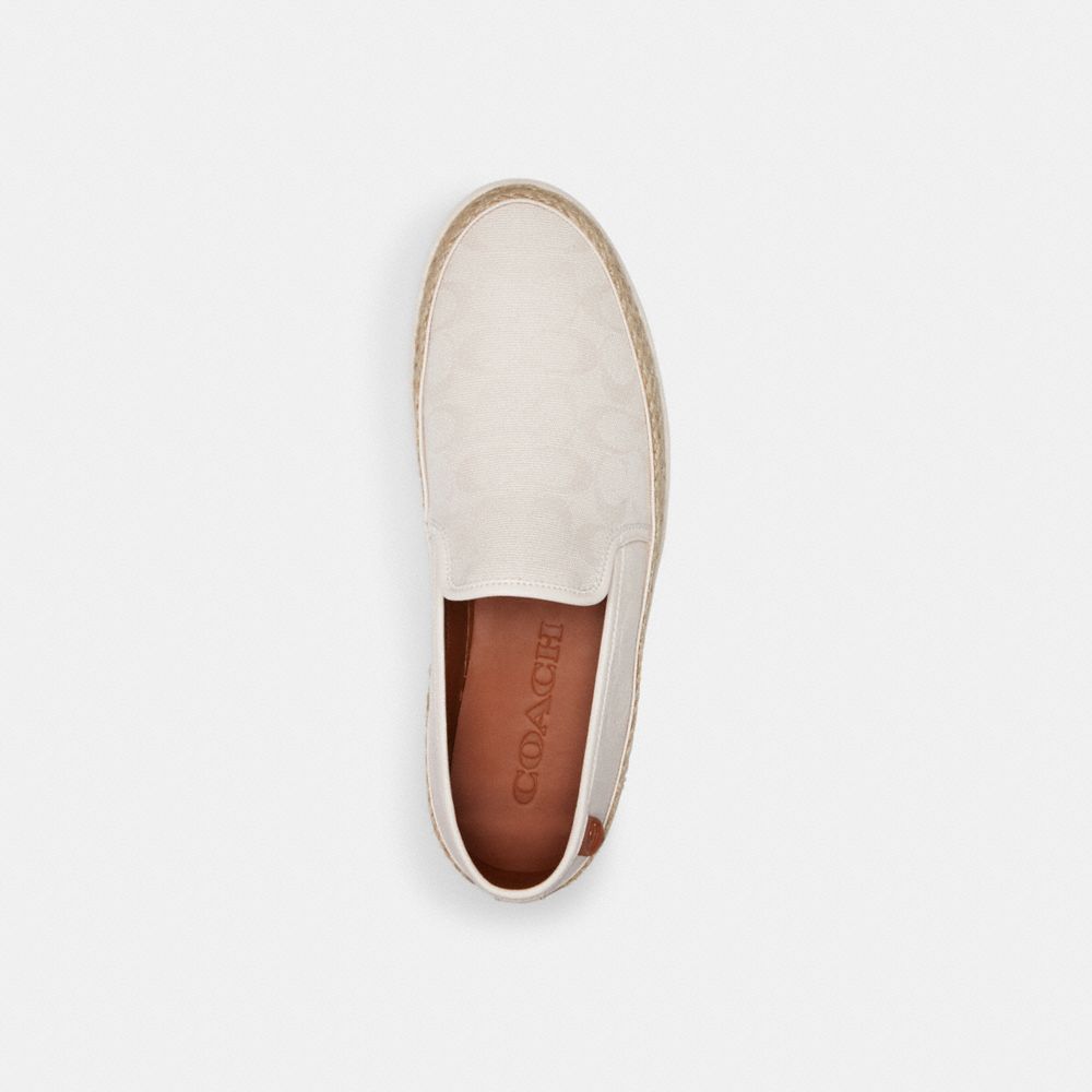 Coach Miles In Signature Jacquard Chalk Espadrilles Heren Wit | NL_CH78071