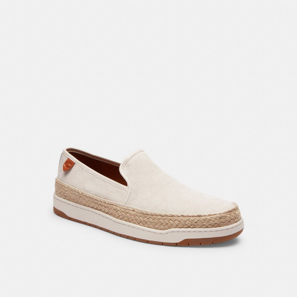 Coach Miles In Signature Jacquard Chalk Espadrilles Heren Wit | NL_CH78071