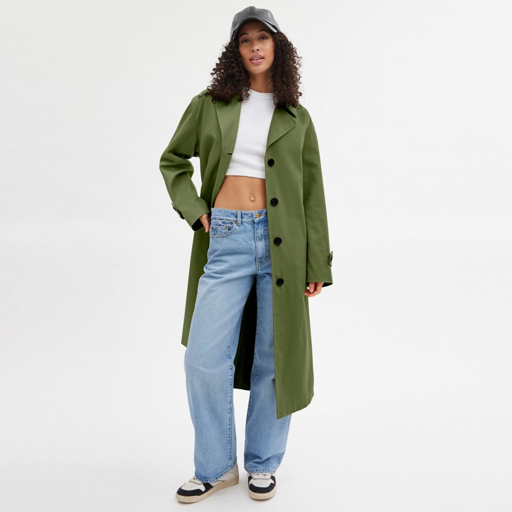 Coach Oversized Trench Jassen Dames Groen | NL_CH60482