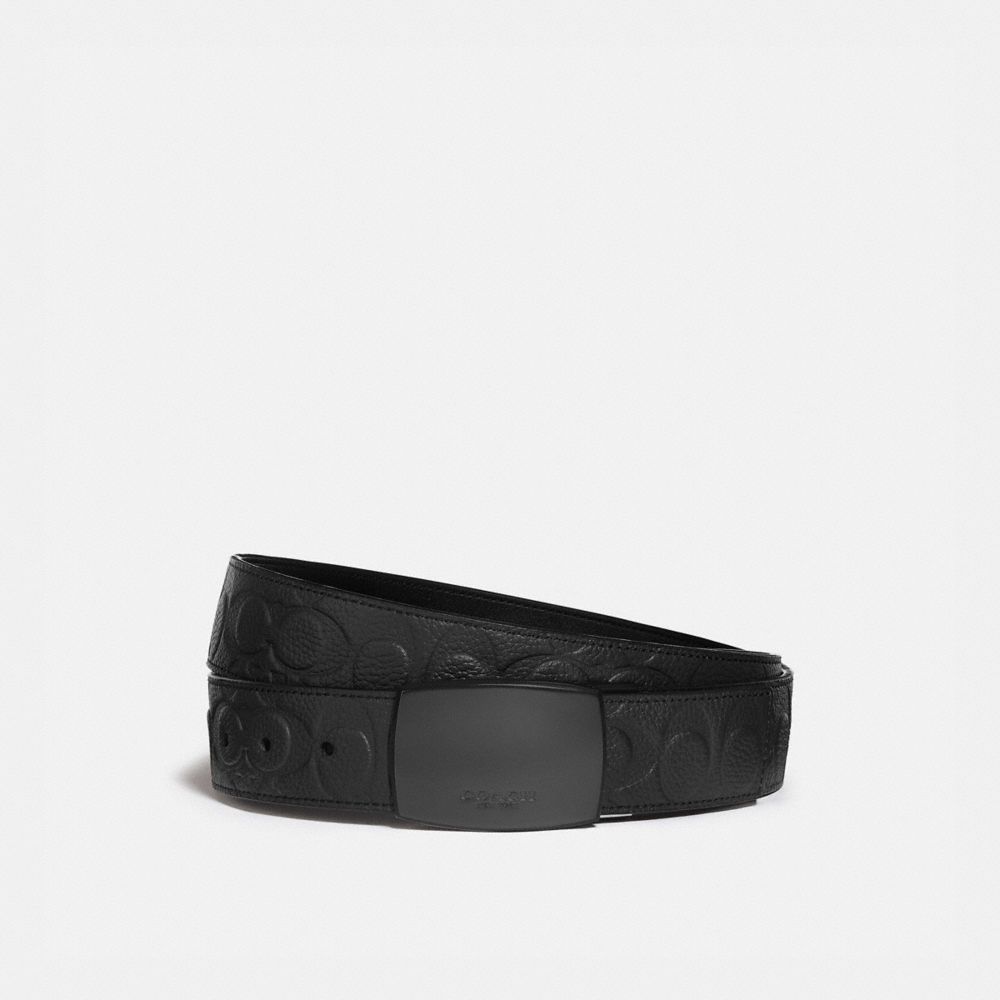 Coach Plaque Buckle Cut To Size Reversible Belt 38 Mm Riemen Heren Zwart | NL_CH77066