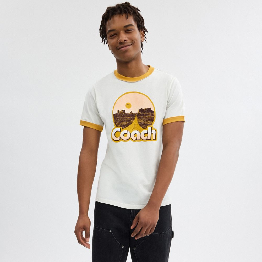 Coach Roadside Ringer T-shirts Heren Wit | NL_CH37042