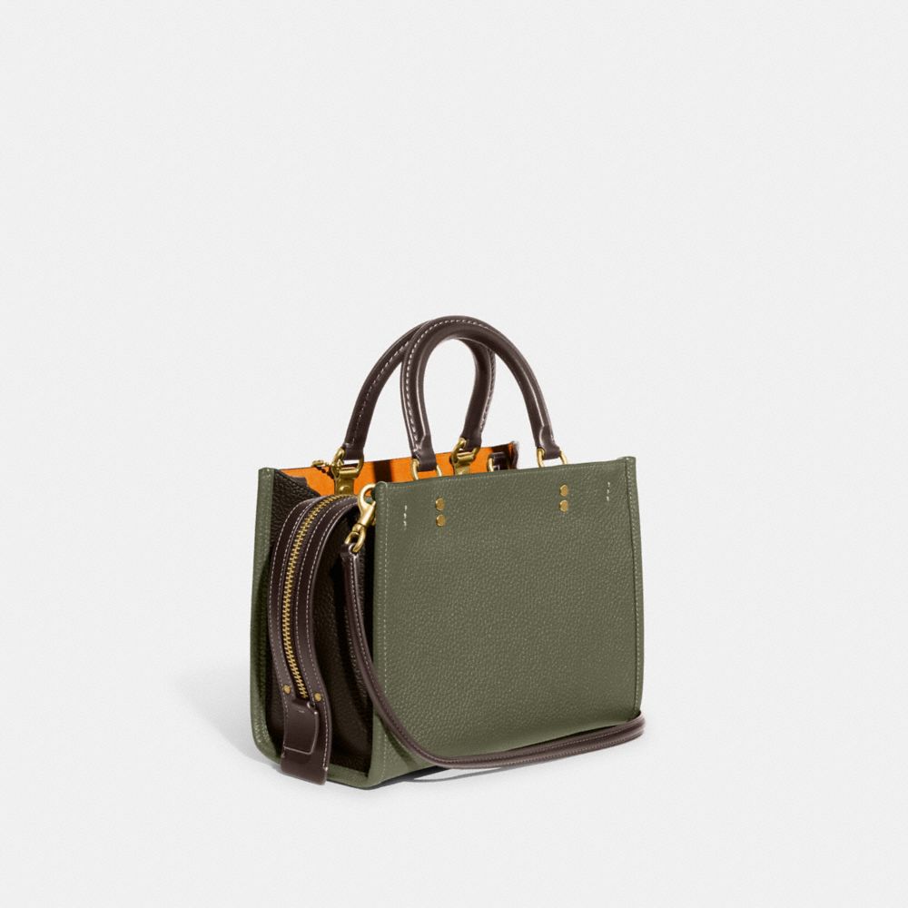 Coach Rogue 25 In Regenerative Leather Glovetanned Leather Schoudertassen Dames Groen Oranje | NL_CH38006