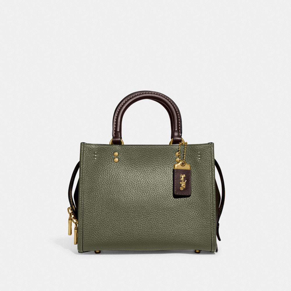 Coach Rogue 25 In Regenerative Leather Glovetanned Leather Schoudertassen Dames Groen Oranje | NL_CH38006