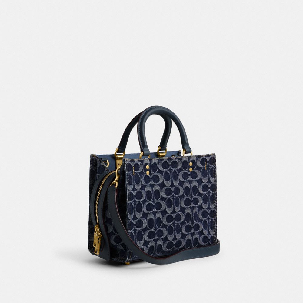 Coach Rogue 25 In Signature Denim Brass Handtas Dames Blauw | NL_CH77379