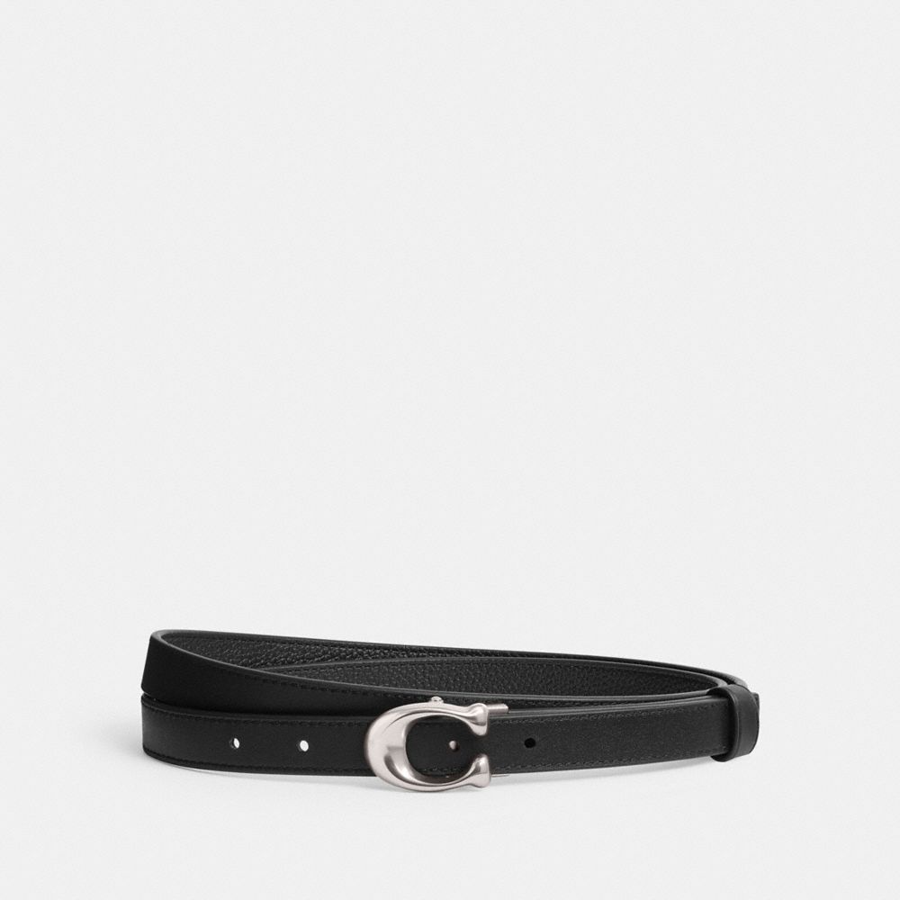 Coach Sculpted Signature Buckle Reversible Belt 20 Mm Riemen Dames Zwart | NL_CH72458