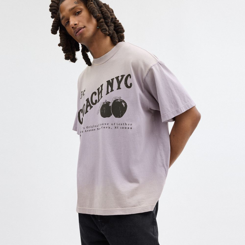 Coach Signature Apple T-shirts Heren Paars | NL_CH31538