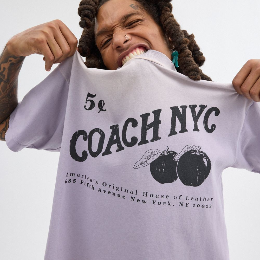 Coach Signature Apple T-shirts Heren Paars | NL_CH31538