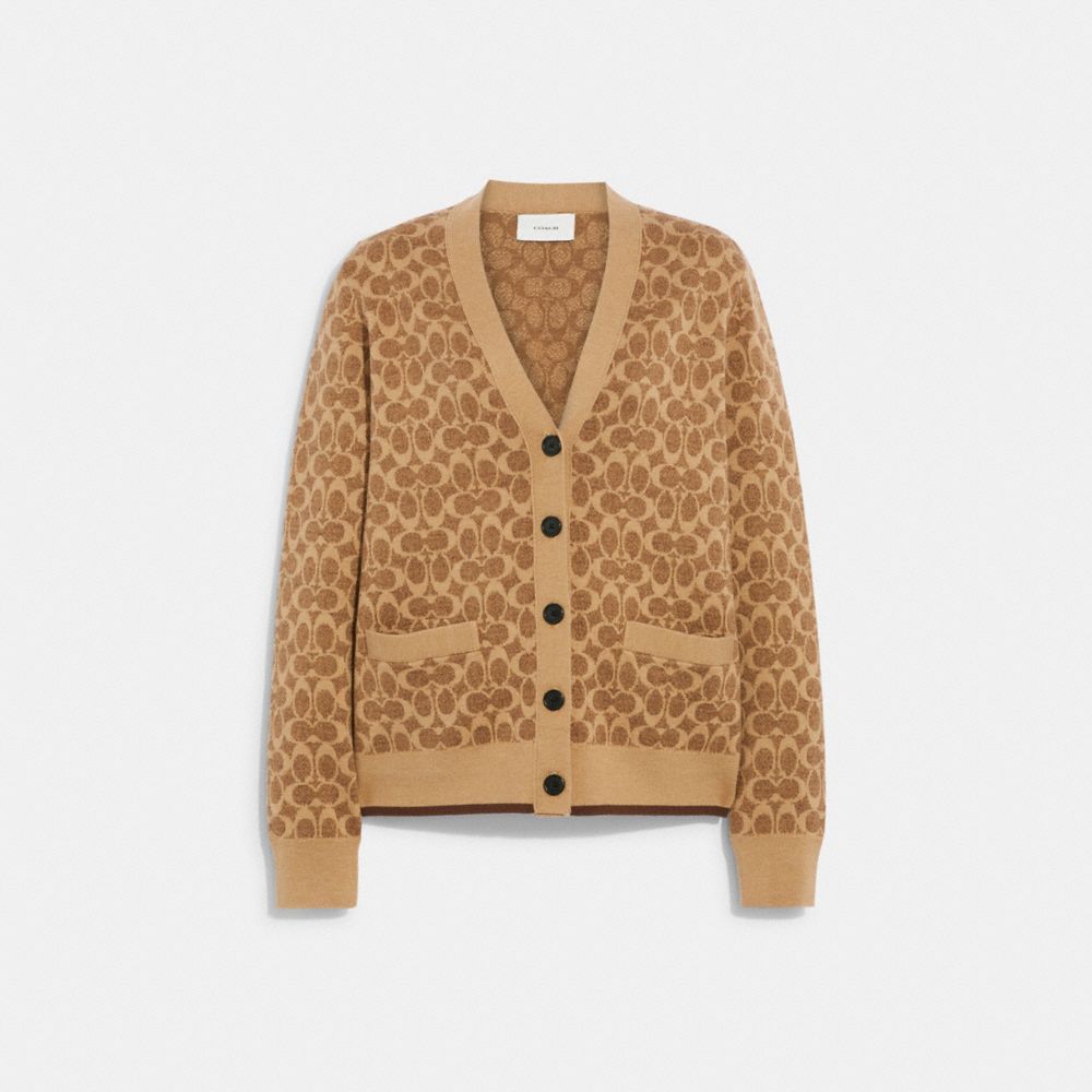 Coach Signature Cardigan Dames Bruin | NL_CH80297