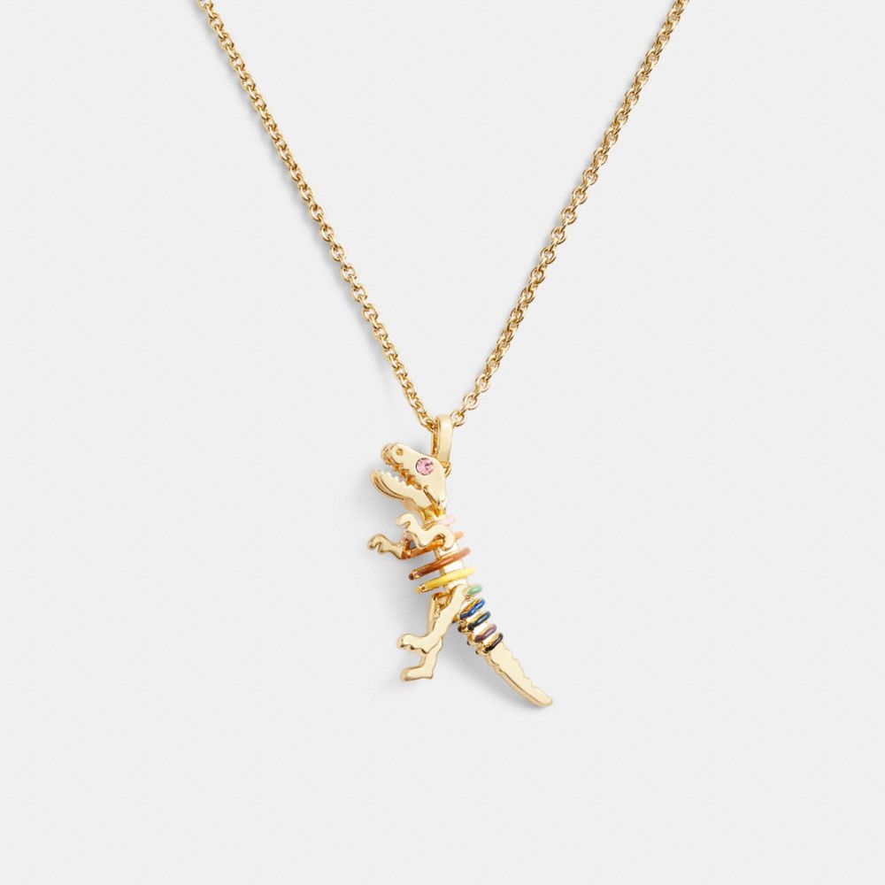 Coach Skeletal Rexy Long Pendant Ketting Dames Goud | NL_CH16966