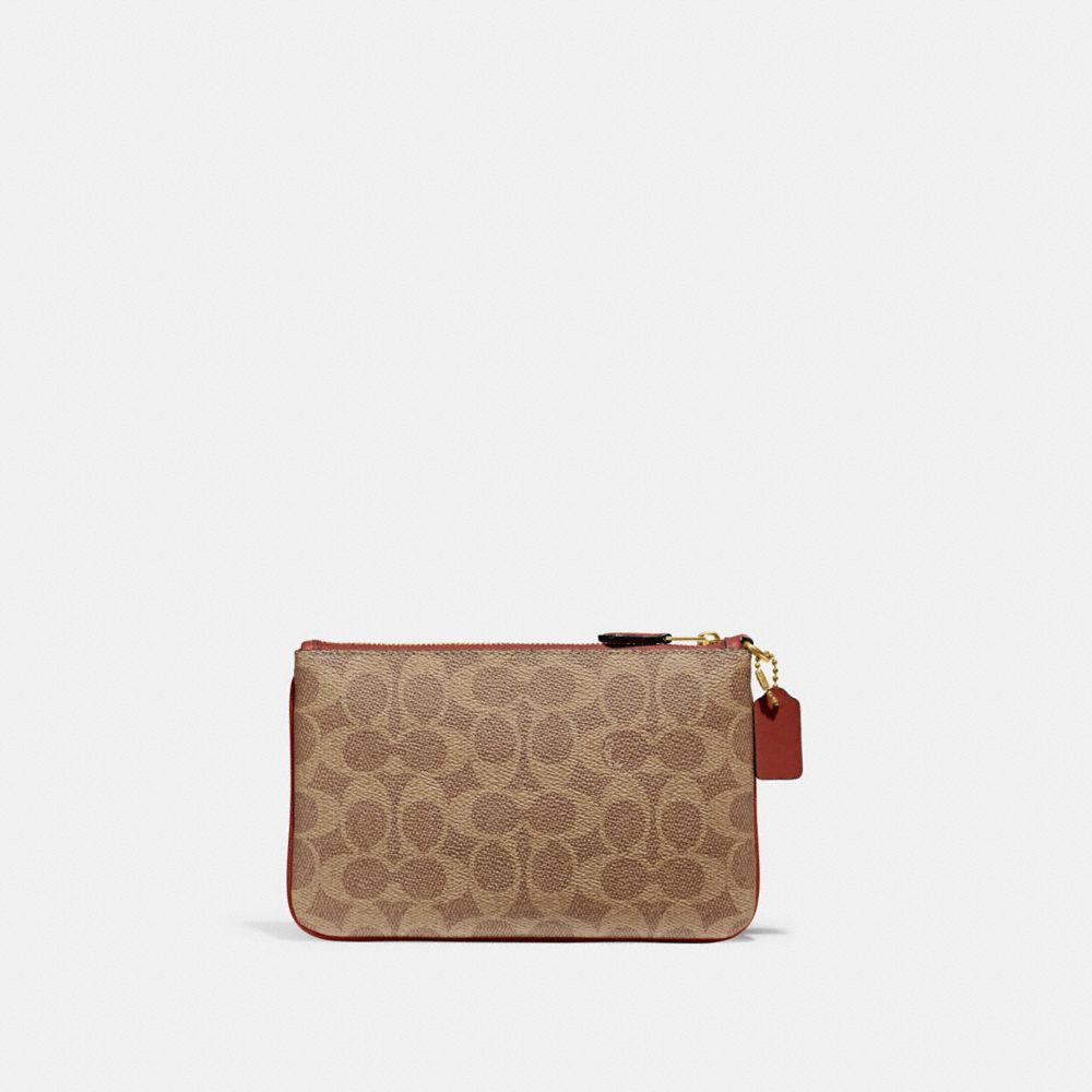 Coach Small In Signature Kleine Portefeuille Dames Bruin Rood | NL_CH81293