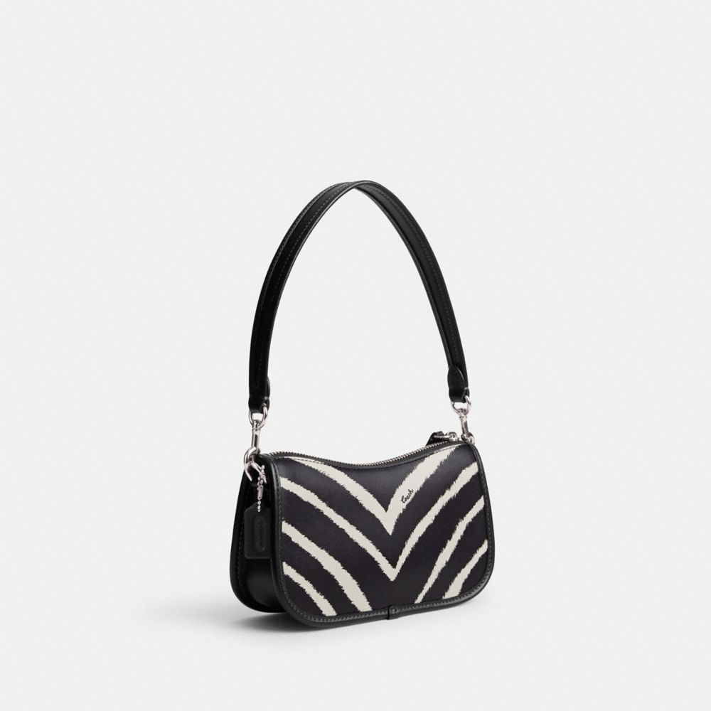 Coach Swinger 20 With Zebra Print Refined Calf Leather Schoudertassen Dames Zilver | NL_CH69856