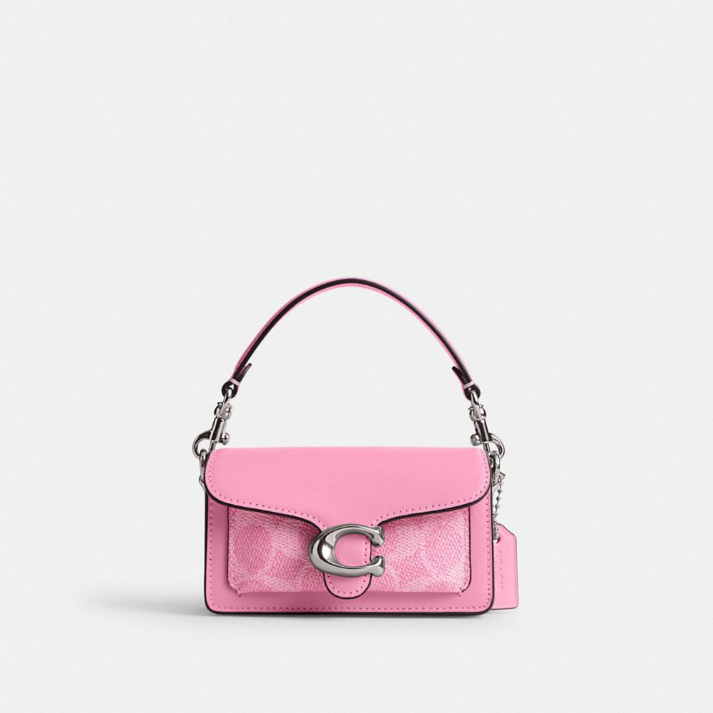 Coach Tabby 12 In Signature Crossbodytassen Dames Zilver Roze | NL_CH85019