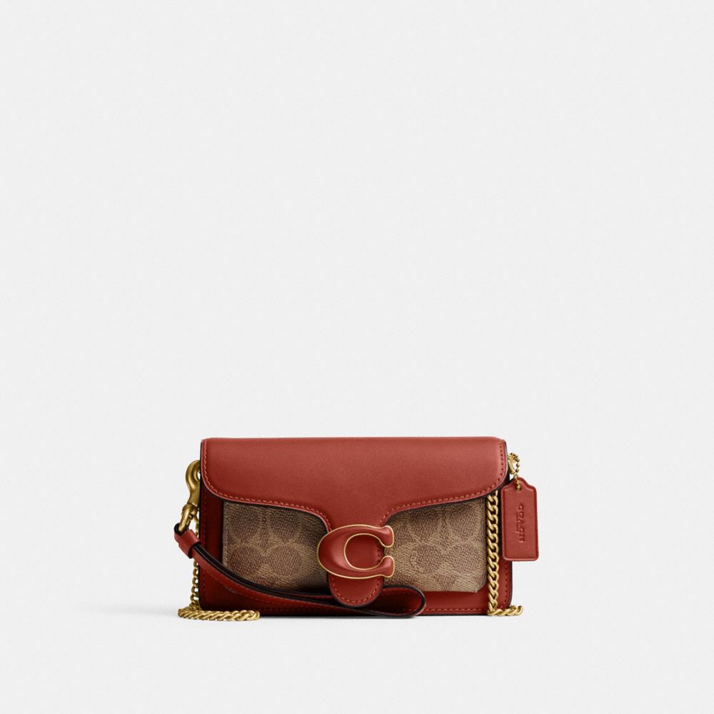 Coach Tabby Crossbody In Signature Kleine Portefeuille Dames Bruin Rood | NL_CH66416