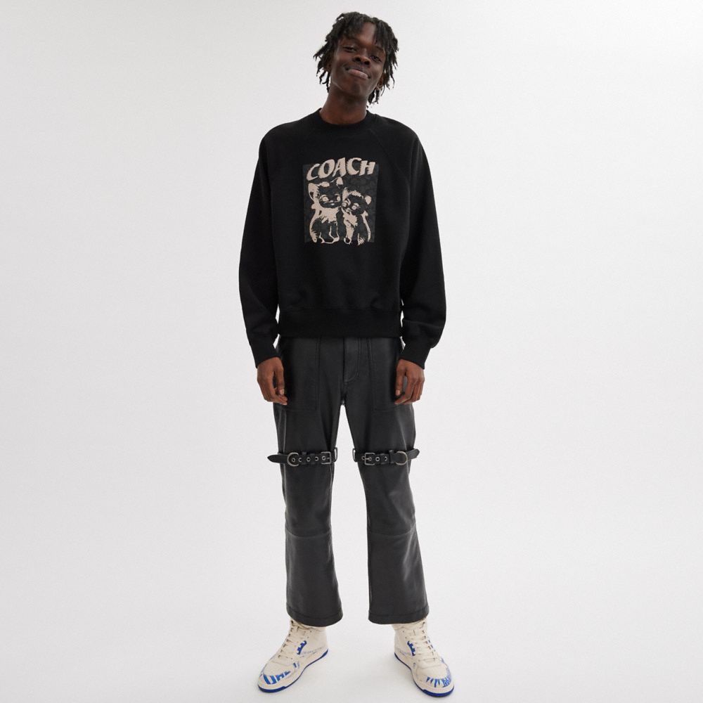 Coach The Lil Nas X Drop Signature Cats Crewneck Sweatshirts Dames Zwart | NL_CH40408