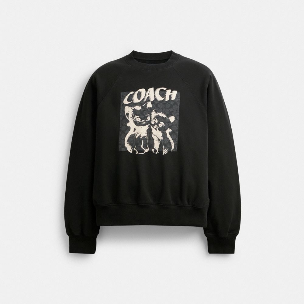 Coach The Lil Nas X Drop Signature Cats Crewneck Sweatshirts Dames Zwart | NL_CH40408