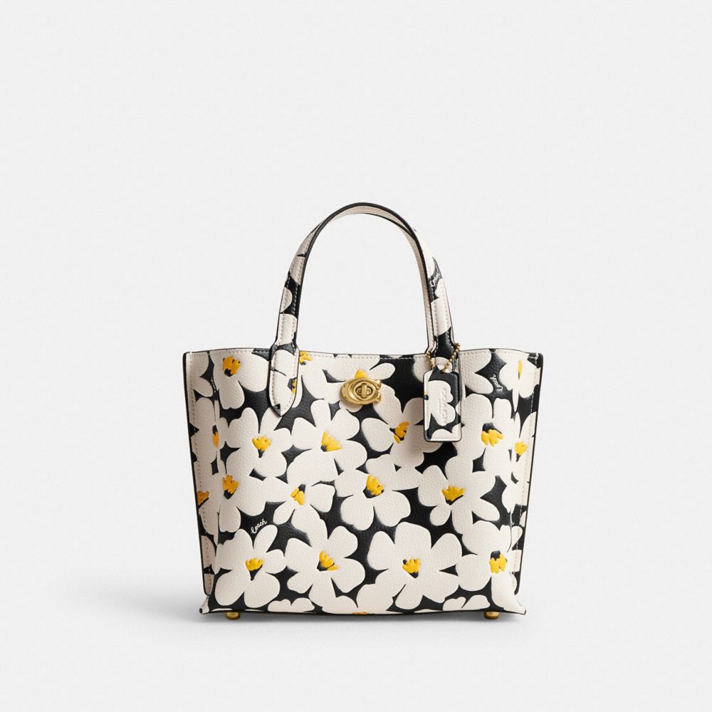 Coach Willow 24 With Floral Print Brass Tote Dames Gekleurd | NL_CH19108