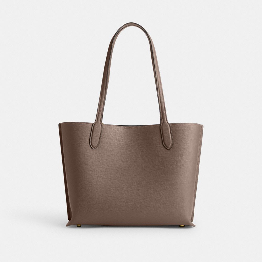 Coach Willow Pebble Leather Tote Dames Donkergrijs | NL_CH76041