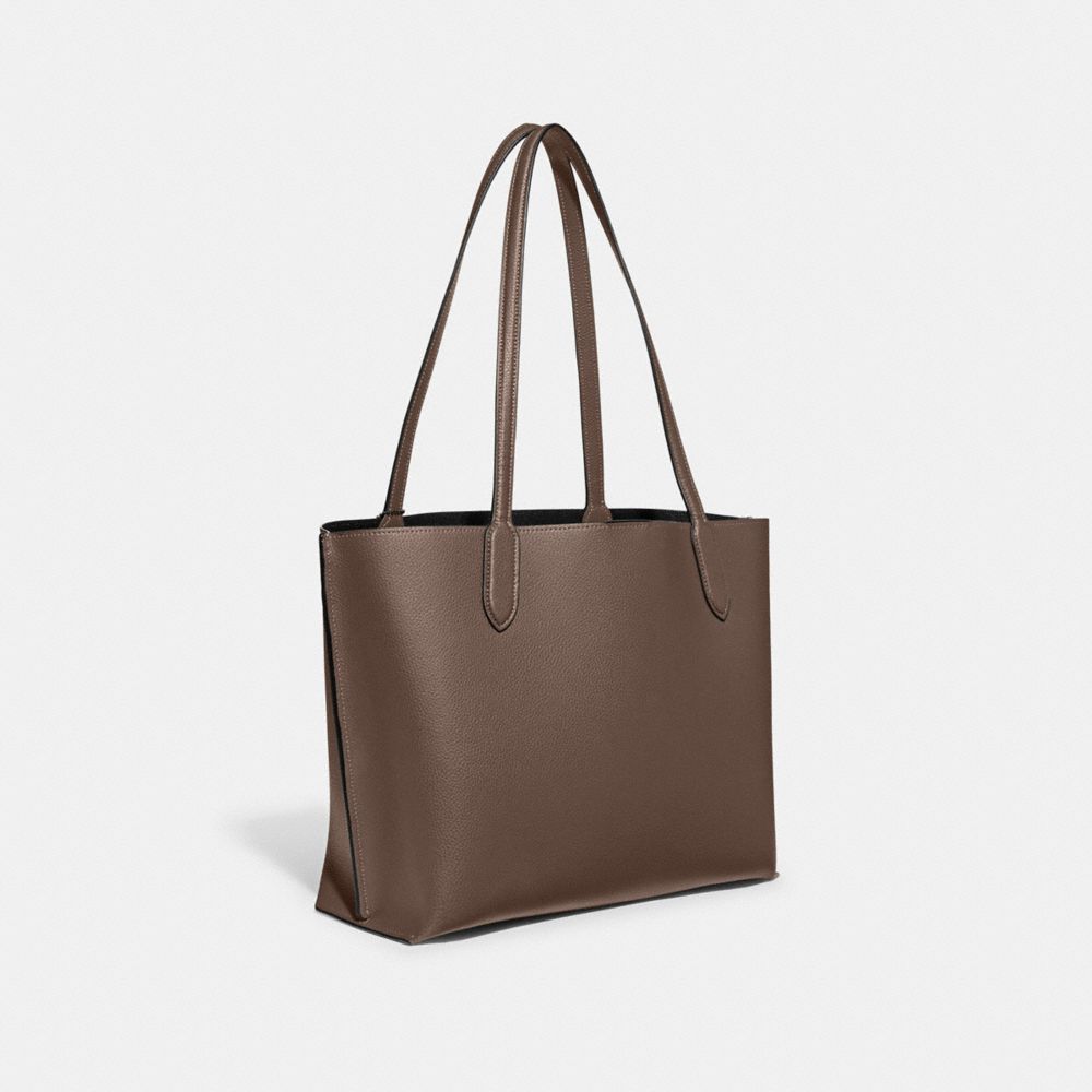 Coach Willow Pebble Leather Tote Dames Donkergrijs | NL_CH76041