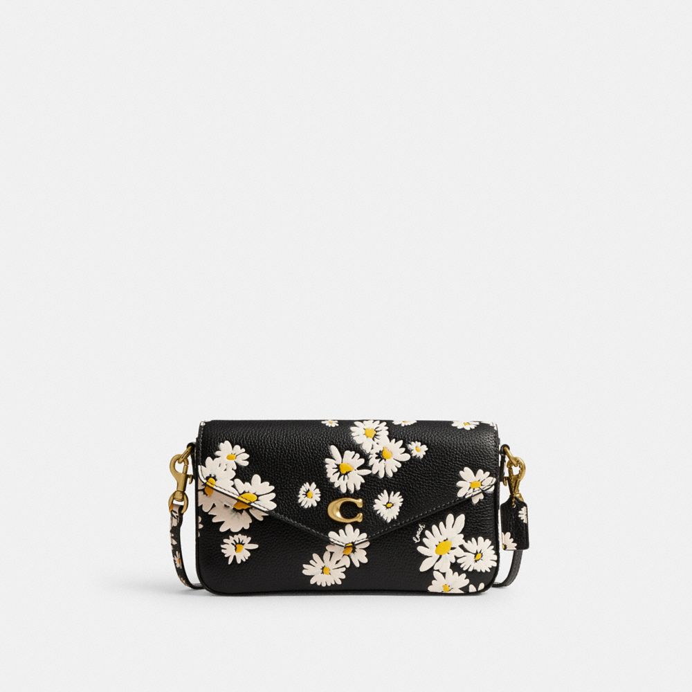 Coach Wyn With Floral Print Brass Crossbodytassen Dames Zwart Gekleurd | NL_CH81541