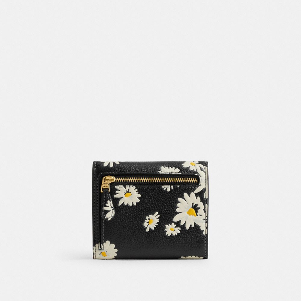 Coach Wyn With Floral Print Brass Kleine Portefeuille Dames Zwart Gekleurd | NL_CH11254